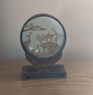 Vintage Cork Folk Asian Art Decor